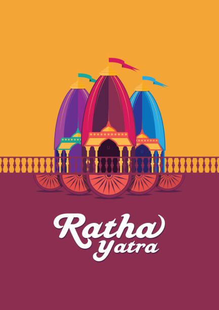 a4 größe ratha yatra festival poster design vorlage - international society for krishna consciousness stock-grafiken, -clipart, -cartoons und -symbole