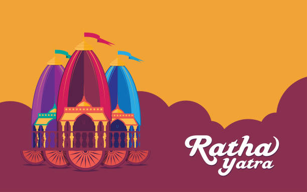 ratha yatra festival hintergrund design vorlage - international society for krishna consciousness stock-grafiken, -clipart, -cartoons und -symbole