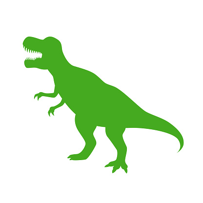 Ilustración de Silueta Vectorial Trex De Dinosaurio Silueta Rugiente  Tiranosaurio Verde Aislada y más Vectores Libres de Derechos de Silueta -  iStock