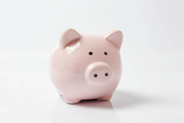 istock Pink piggy bank isolated on white background 1158284887