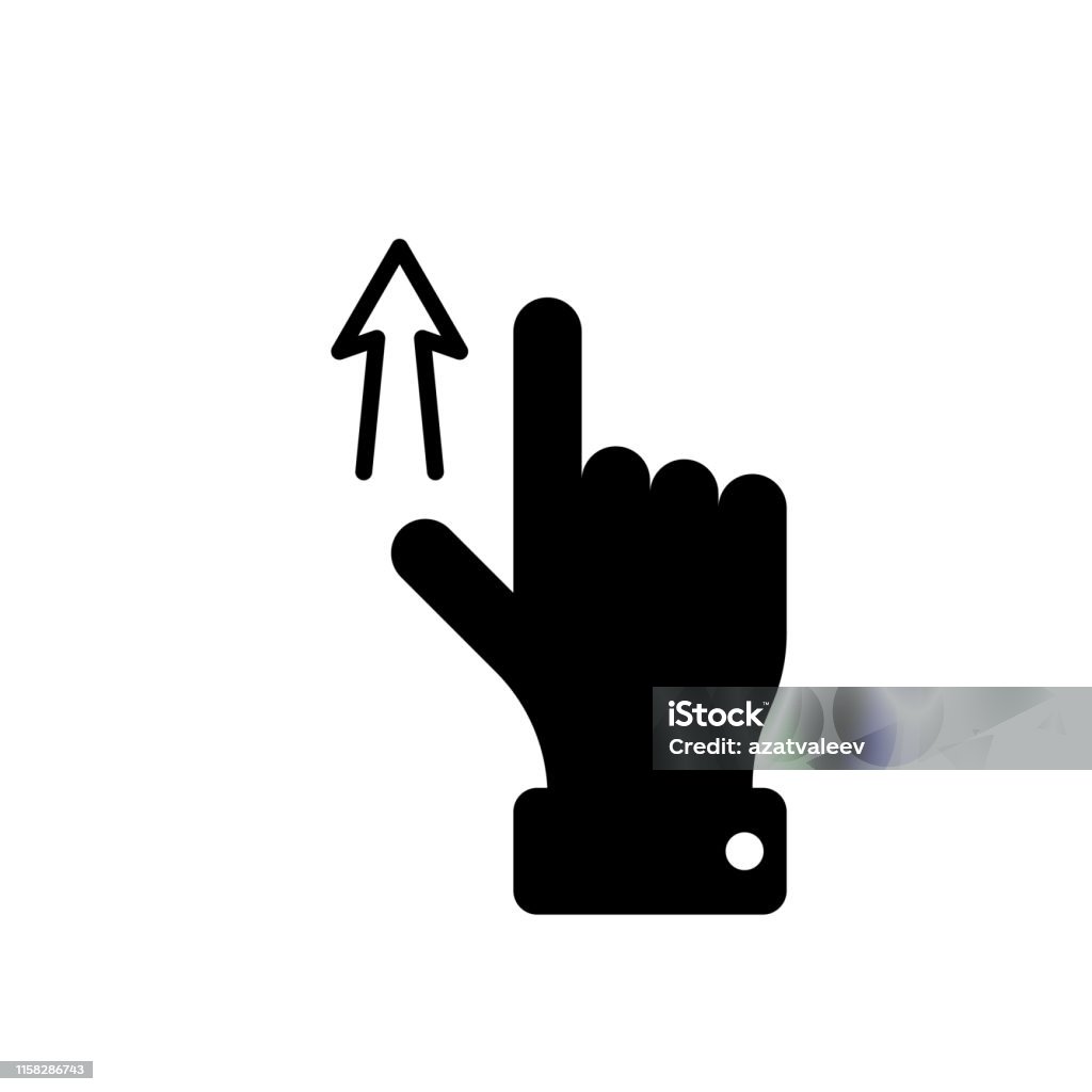 Cử Chỉ Màn Hình Cảm Ứng Vector Vuốt Lên Biểu Tượng Chữ Tượng Hình ...