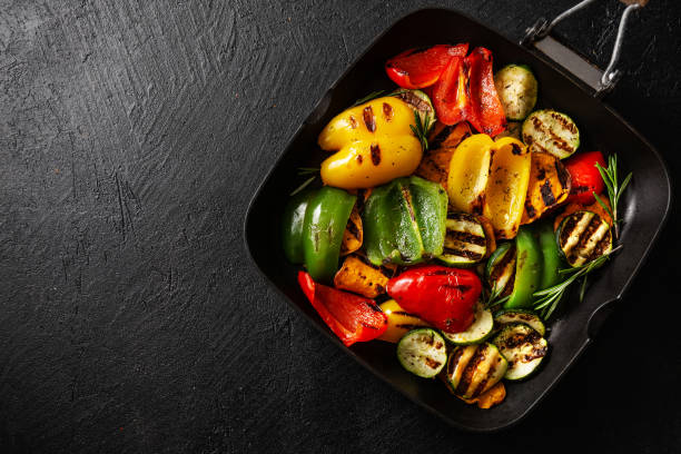 istock Healthy tasty vegetables grilled on pan 1158288709