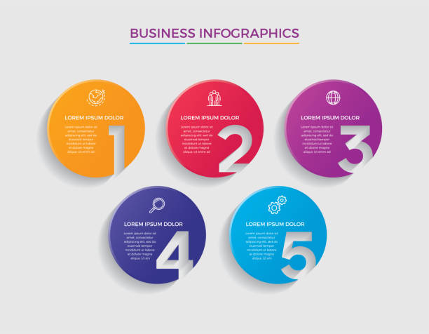 ilustraciones, imágenes clip art, dibujos animados e iconos de stock de diseño infográfico creativo y minimalista - number key