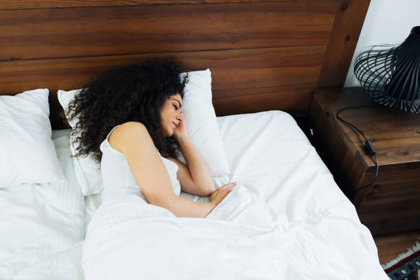 istock Beautiful Girl Napping In Hotel Room 1158297422