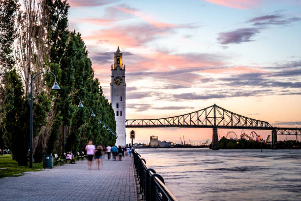 Montreal city at sunset.