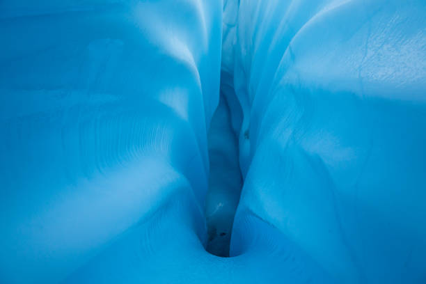 Glacier crevasse underground inside the Matanuska Glacier in Alaska's Chugach Mountain Range.