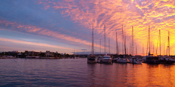 Gold Coast Broadwater looking over to Palazzo Versace, Queensland, Australia.