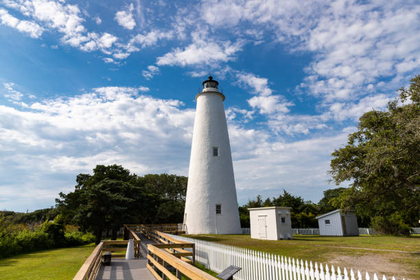 Historic Ocracoke Light The historic lighthouse on Ocracoke island, North Carolina. ocracoke island stock pictures, royalty-free photos & images