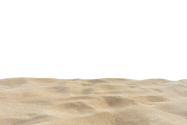 istock Beach sand texture Di-Cut Clipping Path White background 1158319133