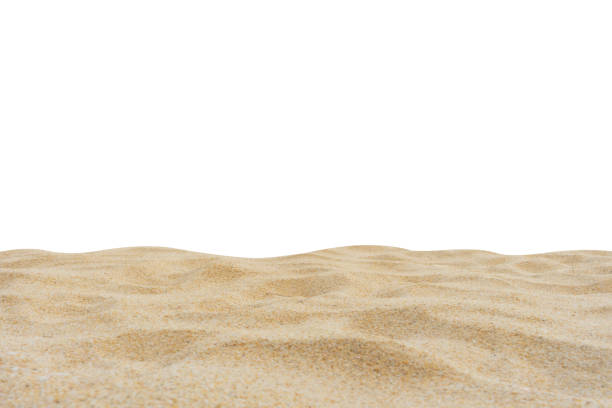 istock Beach sand texture Di-Cut Clipping Path White background 1158319134