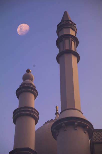 istock The beautiful mosque with the moon 1158319777
