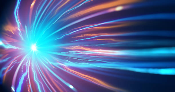 istock Light speed zoom travel in Deep space  background 3d illustration. 1158319827