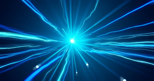 istock Light speed zoom travel in Deep space  background 3d illustration. 1158319854