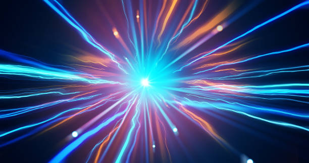 istock Light speed zoom travel in Deep space  background 3d illustration. 1158319860