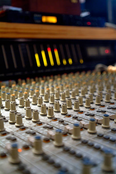 istock Recording studio soundboard pots 115832658