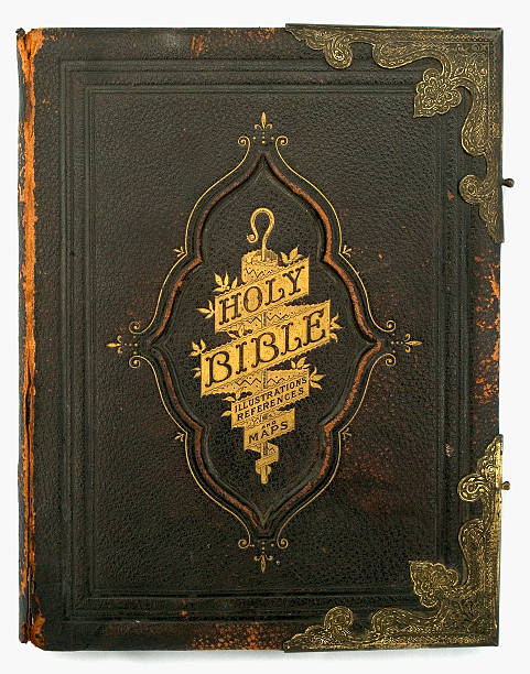 istock Antique Bible front cover with title 115832683