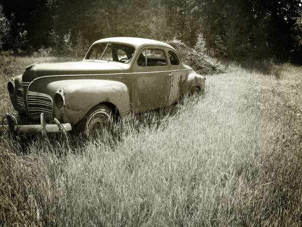 istock Rustic old Vehicle in Field of grass 1158328521