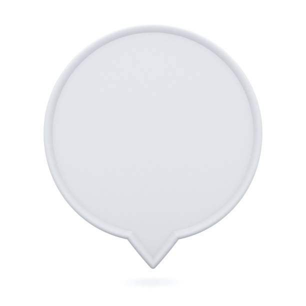 istock Blank white round speech bubble pin floating isolated on white background with shadow 1158330382