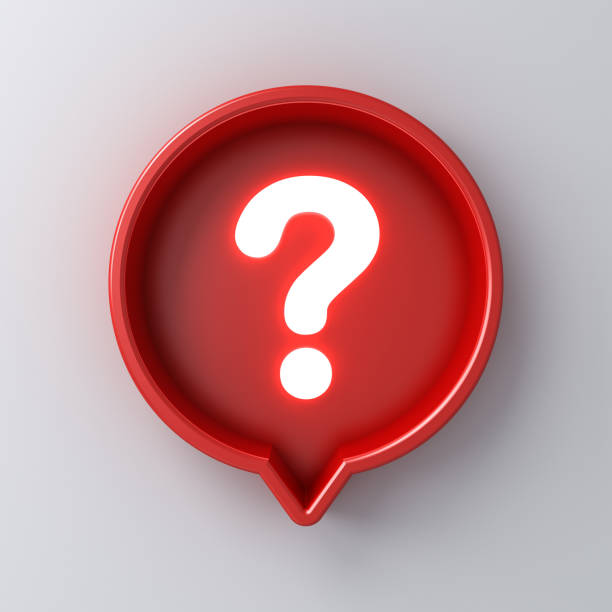 istock 3d social media notification neon light question mark icon in red round speech bubble pin isolated on white wall background with shadow 1158330384