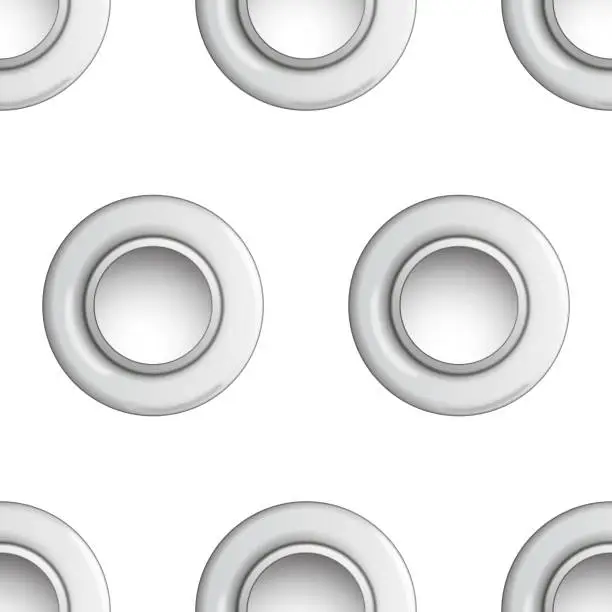 Vector illustration of A Silver Eyelet Polka Dot Seamless Pattern