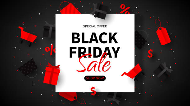 istock Dark promo banner for Black Friday sale 1158334048
