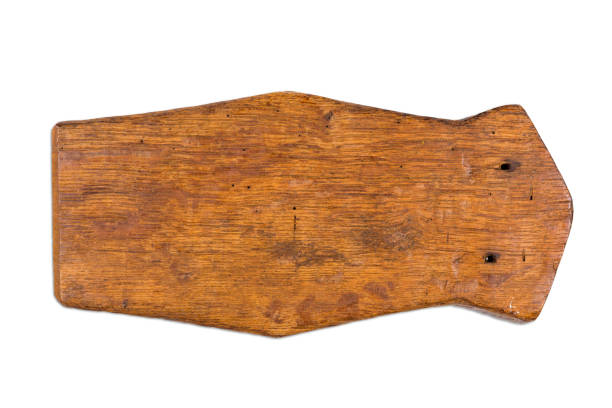 istock Old rustic wooden board, cutting board, Vesper board insolated on a white background 1158343461
