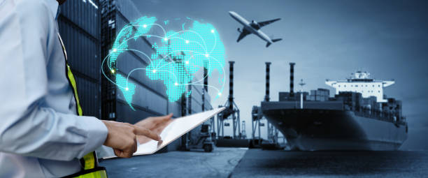 istock Business Logistics concept global partner connection of Container Cargo freight ship for Logistic Import Export background, 1158343590