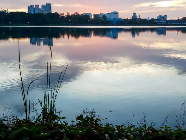 istock beautiful sunset sky over  the river 1158353009