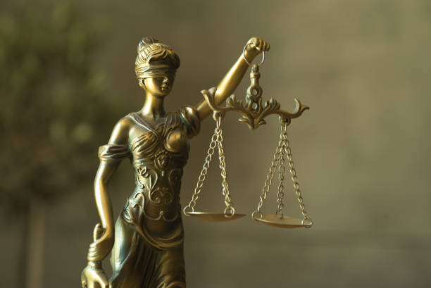 istock Lawyers office concept on rustic wooden table. 1158356183