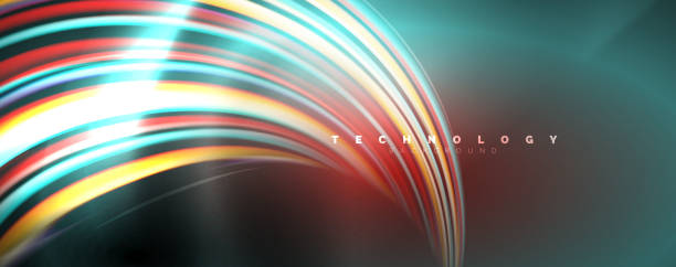 istock Fluid color swirls on black. Modern background with trendy design 1158358029
