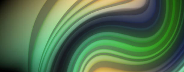 istock Abstract wave lines fluid rainbow style color stripes on black background. Artistic illustration for presentation, app wallpaper, banner or poster 1158358114