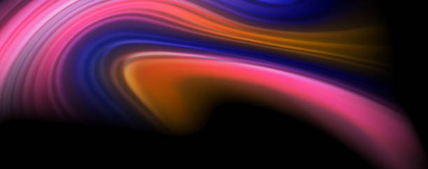 istock Modern rainbow liquid color flow colorful poster. Wave Liquid shape in black color background. Abstract composition 1158358226