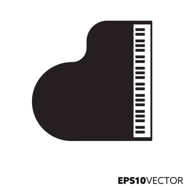 Grand piano vector icon Grand piano solid black icon. Glyph symbol of key instruments and music. Musical instrument flat vector illustration. grand piano stock illustrations