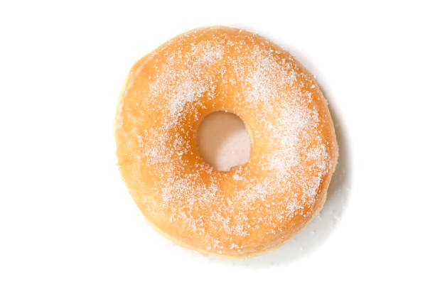 glazed donut on white background - candied sugar imagens e fotografias de stock