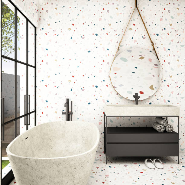 istock Modern Bathroom Interior design,trend design 2019 ,3d rendering ,3d illustration 1158368188