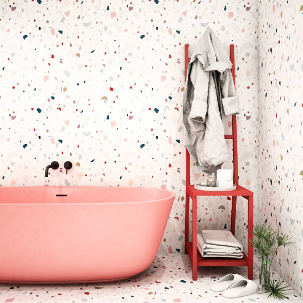 istock Modern Bathroom Interior design,trend design 2019 ,3d rendering ,3d illustration 1158368834