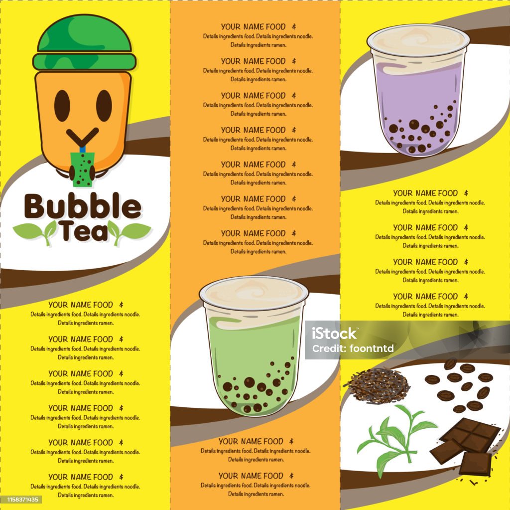 Mẫu Đồ Họa Menu Trà Sữa Trân Châu Hình minh họa Sẵn có - Tải xuống ...