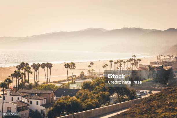 Golden Sunset Over Santa Monica Stock Photo - Download Image Now - City Of Los Angeles, Los Angeles County, Santa Monica