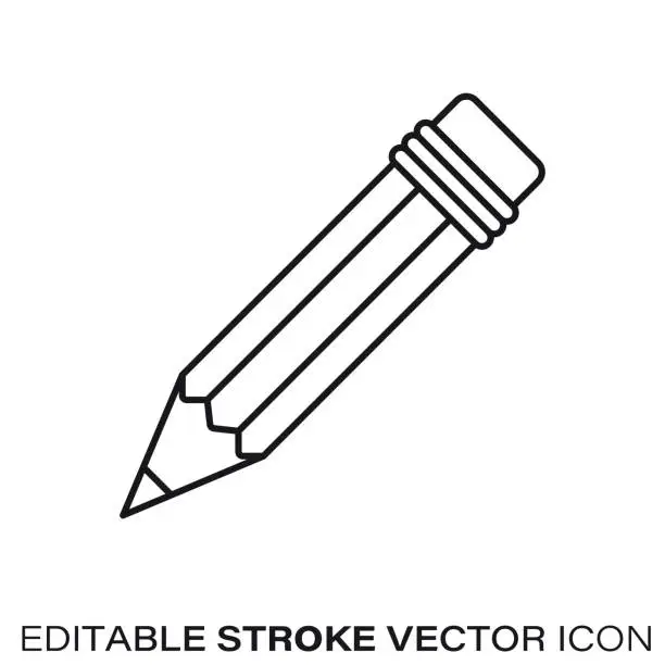Vector illustration of Pencil vector line icon