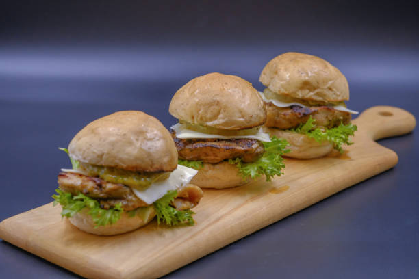 istock close up homemade  hamburger. (selective focus) 1158374597