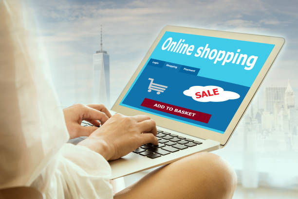 istock Laptop for online shopping, 1158381088