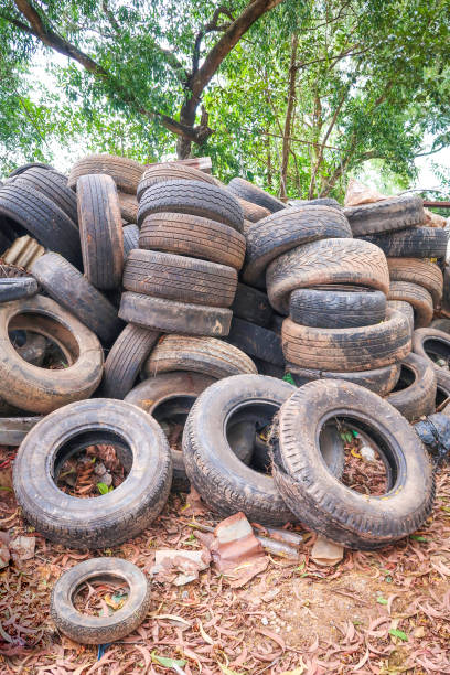 istock Pile used tires for recycling 1158383442
