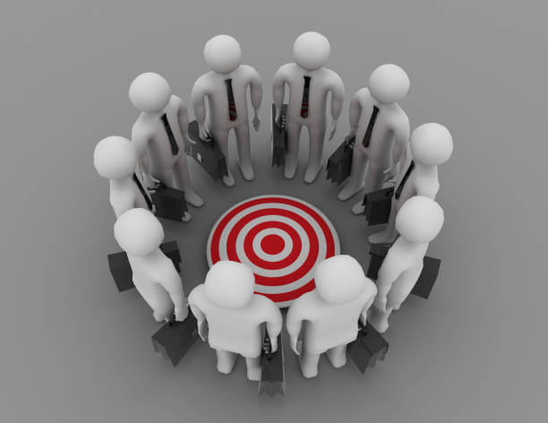 istock 3D rendering of people with target icon 1158392174