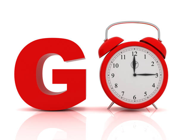 istock time to go concept clock on white background 1158392407