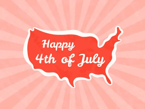 Vector illustration of Happy Fourth of July and Independence Day