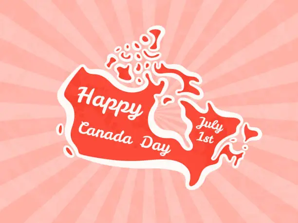 Vector illustration of Happy Canada Day