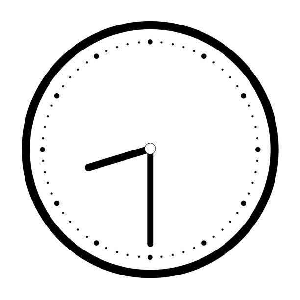 ilustrações, clipart, desenhos animados e ícones de ilustração simples da face do relógio sem números com a mão da hora e do minuto, isolada no fundo branco-vetor - clock clock face blank isolated