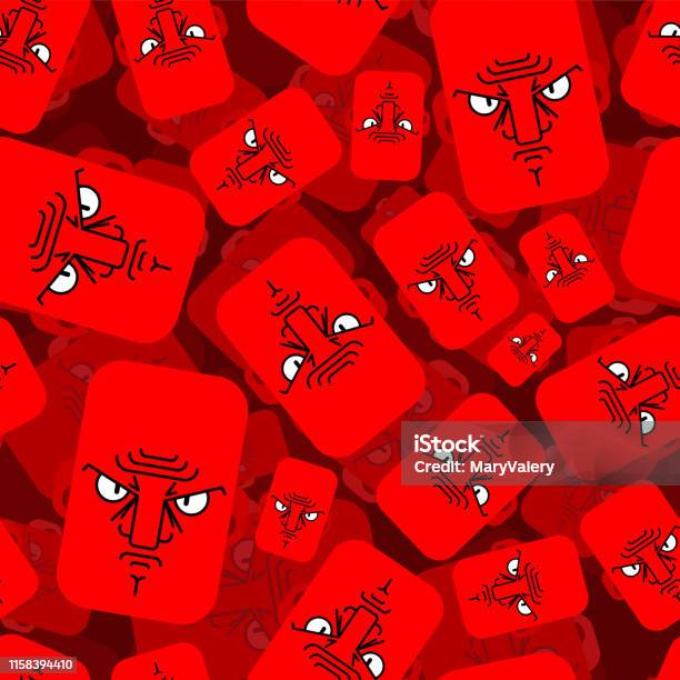 Angry Red Patterns Angry Face Red Pattern Seamless Evil Emotion Background Dissatisfied ...