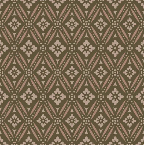 Vector illustration of Vintage Seamless Patterns on brown