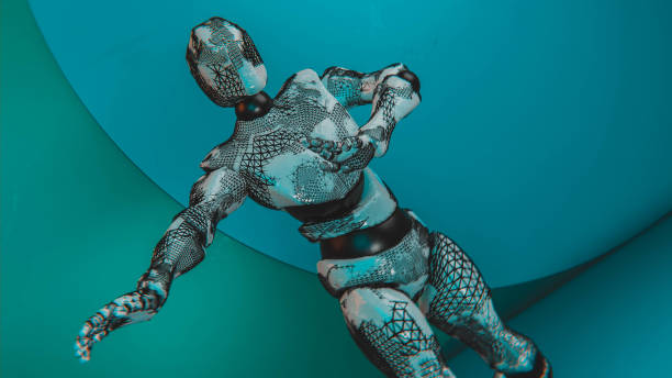 istock Abstract particle character doing dance moves 1158398128